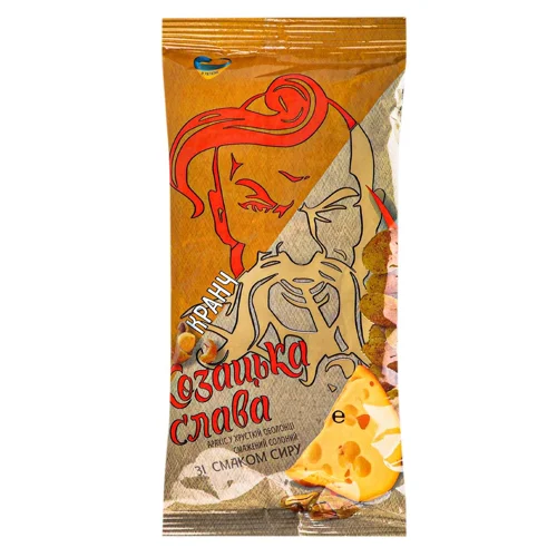 Арахіс Козацька Слава у хрусткій оболонці смажений солоний зі смаком сиру 80г