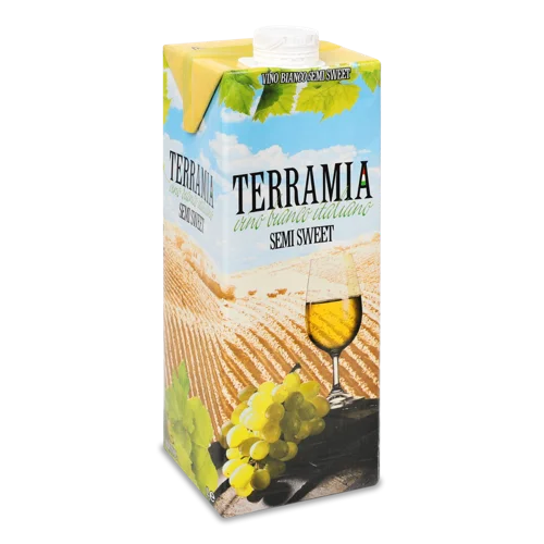 Вино Біле Напівсолодке В/ґ Terramia, 1л, 10-11%