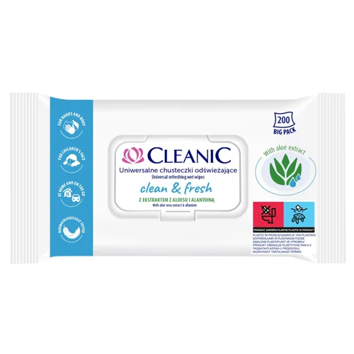 Серветки вологі Cleanic Clean&Fresh універсальні освіжаючі 200шт
