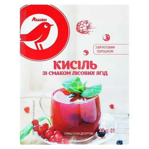 Кисіль Auchan зі смаком лісових ягід 35г