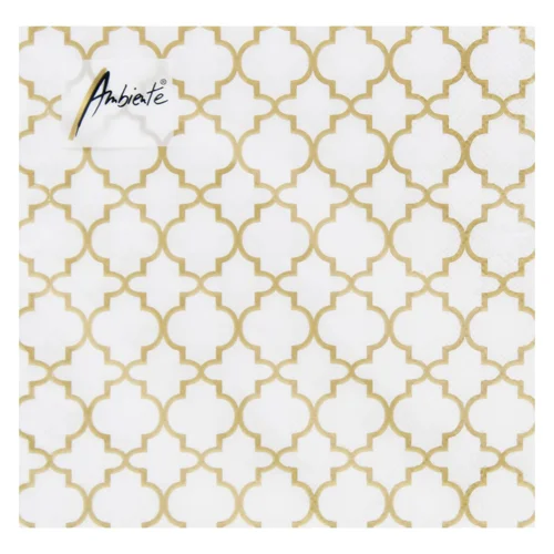 Серветки Ambiente Ogee Gold Outline FSC Mix 33х33см