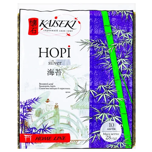 Водорості Kaiseki Норі Silver для суші 19х21см 10шт 28г