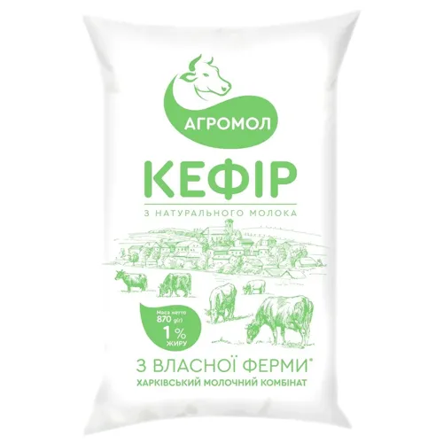 Кефір Агромол 1% 870г