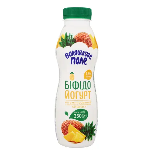 Біфідойогурт 1.5% безлактозний Ананас Волошкове поле 350г