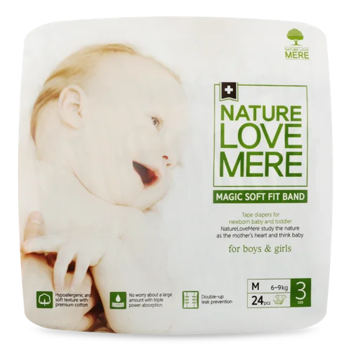 Підгузки Дитячі Розмір 3 6-9 кг Magic Soft Fit Band NatureLoveМере, 24 шт