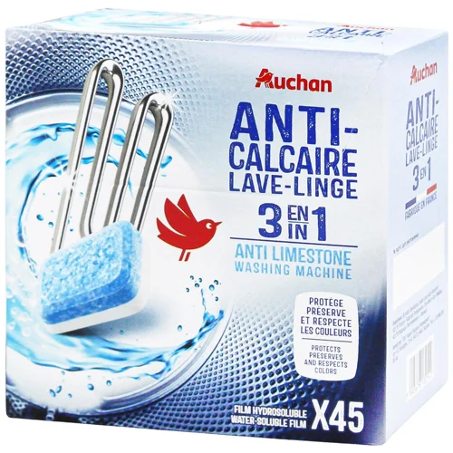 Таблетки від накипу Auchan для пральної машини 15г х 45шт