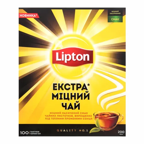 Чай чорний байховий Екстра крепкий Lipton 100х2г