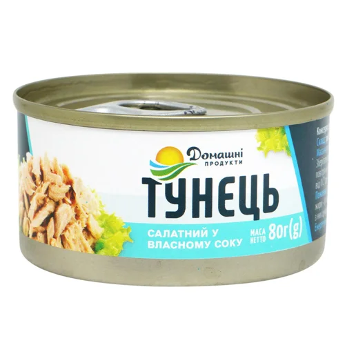 Тунець Домашні Продукти салатний у власному соку 80г