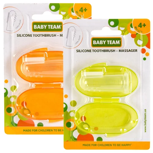 Зубна щітка-масажер Baby Team силіконова з контейнером