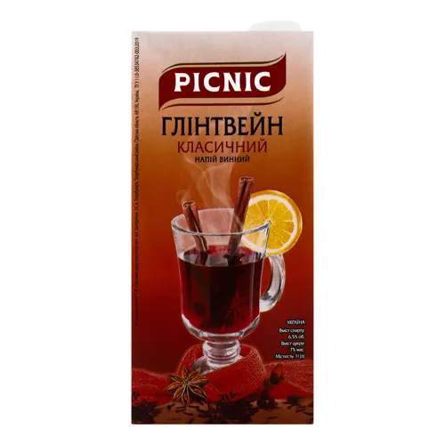 Напій винний 1л 6.5% Глінтвейн класичний Picnic т/п