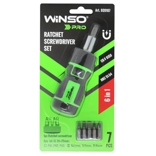 Викрутка Winso Pro реверсивна 7в1