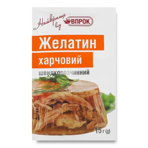 Желатин Харчовий Швидкорозчинний Впрок, 15г