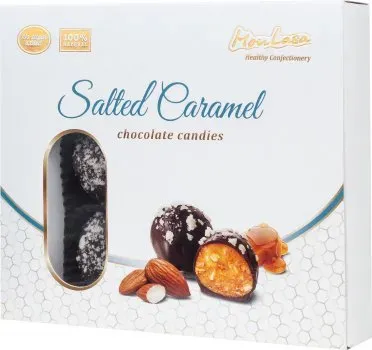 Шоколадні конфети MonLasa солена карамель з міндалем 140г
