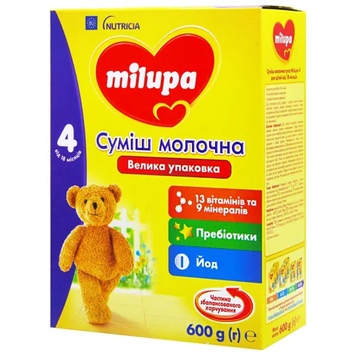 Суміш молочна суха Milupa 4 для дітей з 18 місяців 600г