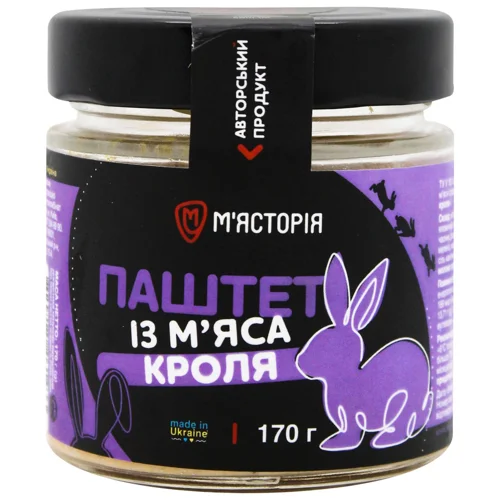 Паштет М'ясторія із м'яса кролика 170г