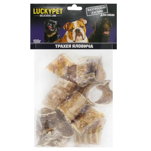 Ласощі для собак Lucky Pet Трахея яловича 100г