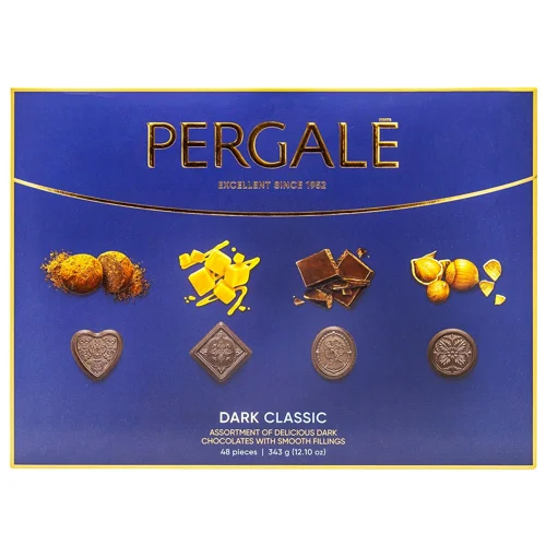 Цукерки Pergale Асорті класік в чорному шоколаді 343г