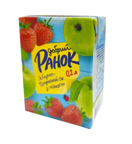 Сік Добрий Ранок Яблучно-полуничний 0,2л
