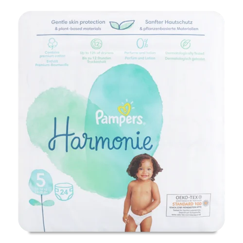 Підгузки Дитячі Harmonie Pampers, 11-16 кг, 24 шт, в/ґ