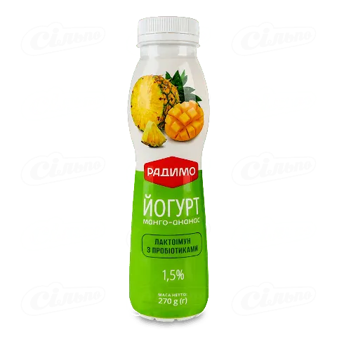 Йогурт РадиМо Лактоімун манго-ананас з проб 1.5%, 270г
