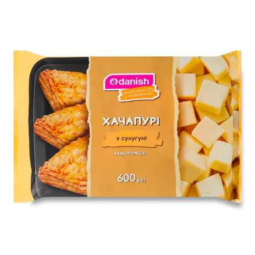 Вироби Борошняні Заморожені Листкове Дріжджове Тісто Хачапурі з Сулугуні, к/у 6х100г