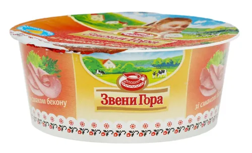 Сир плавлений 50% зі смаком бекону Звени Гора ст 175г