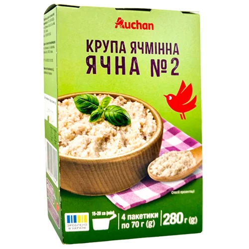 Крупа Auchan ячна 4*70г