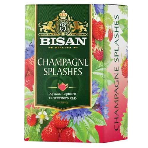 Чай зелений та чорний Bisan Champagne Splashes 80г