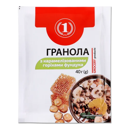Гранола з Карамелізованими Горіхами Фундука, ТМ "1", м/у 40г