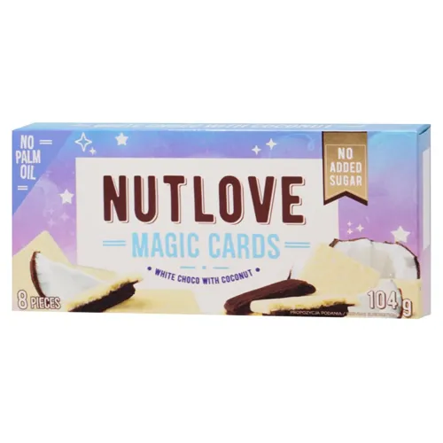 Печиво AllNutrition Nutlove Magic Cards Білий шоколад з кокосом 104г