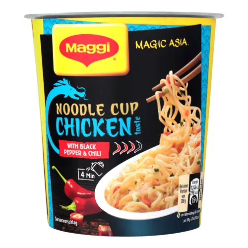 Вермішель швидкого приготування зі смаком курки та перцем чилі гостра Magic Asia Maggi 63г