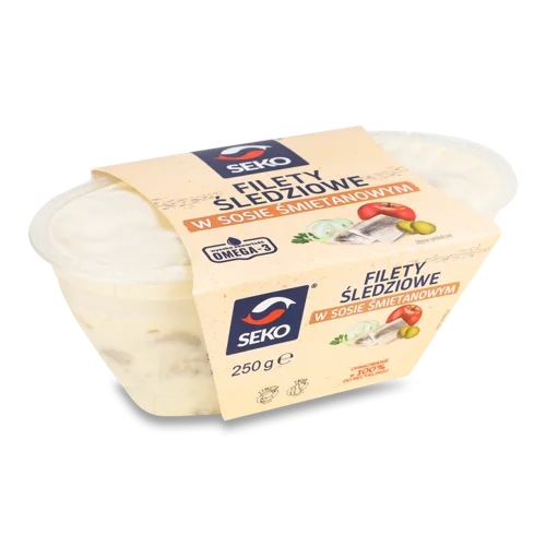 Шматочки Філе Оселедця Вершковий Соус В/К, 250г