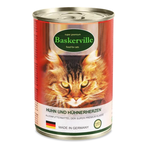 Корм Для Котів Baskerville М'ясо Курки З Сердечками, Натуральна Оболонка, В/ґ, 1г