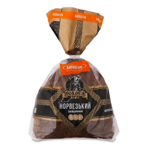 Хліб Половинка В Нарізці Норвезький Заварний Київхліб, м/у 400г