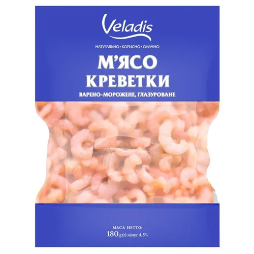 М’ясо креветки Veladis очищене варено-морожене 180г
