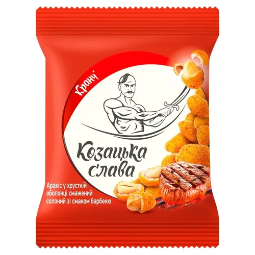 Арахіс Козацька слава смажений солоний у хрусткій оболонці зі смаком барбекю 30г