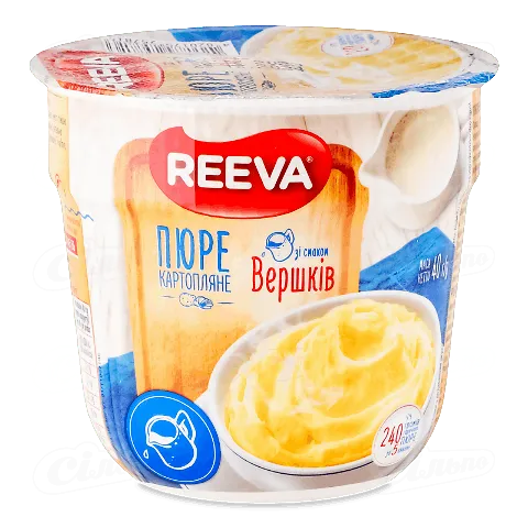 Пюре картопляне швидкого приготування Reeva зі смаком вершків, 40г