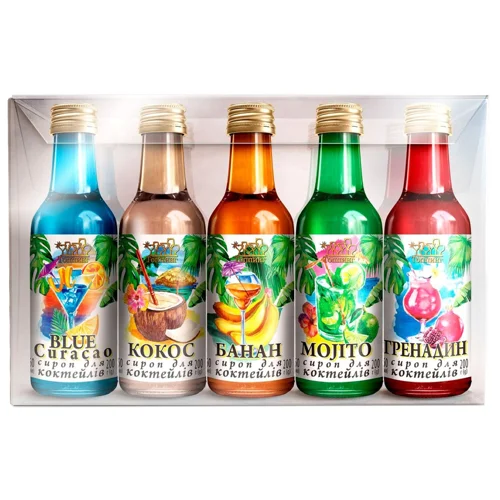 Набір сиропів Топпінг для коктейлів 5шт*70г