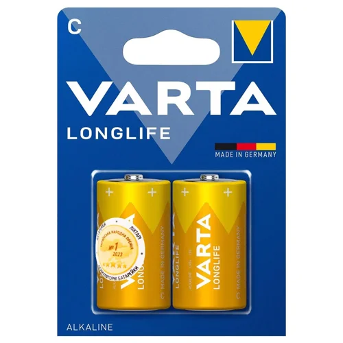 Батарейка Varta Longlife Alkaline C BLI 2шт