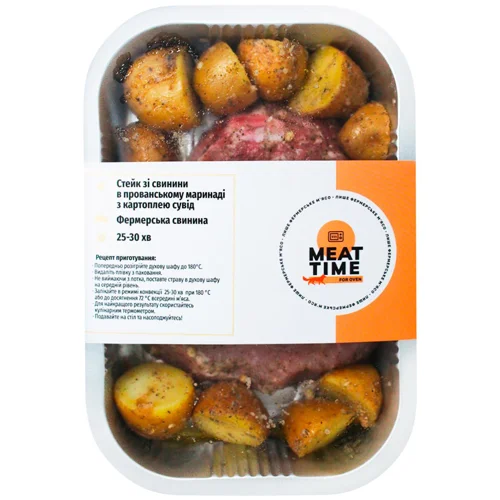 Стейк зі свинини в прованському маринаді з картоплею сувід MEAT TIME кг
