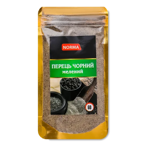 Перець Чорний Мелений Натуральний Norma, в/ґ, 60г