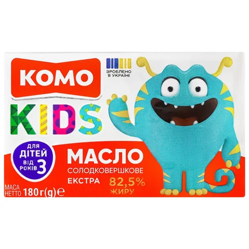 Масло Комо Екстра Kids солодковершкове для дітей від 3-років 82,5% 180г