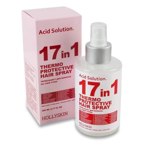 Спрей-Термозахист Для Волосся 17в1 Acid Solution Hollyskin, Пластикова Пляшка 200мл