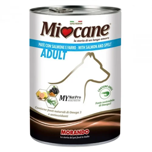 Корм вологий Miocane з лососем та полбою для собак 400г