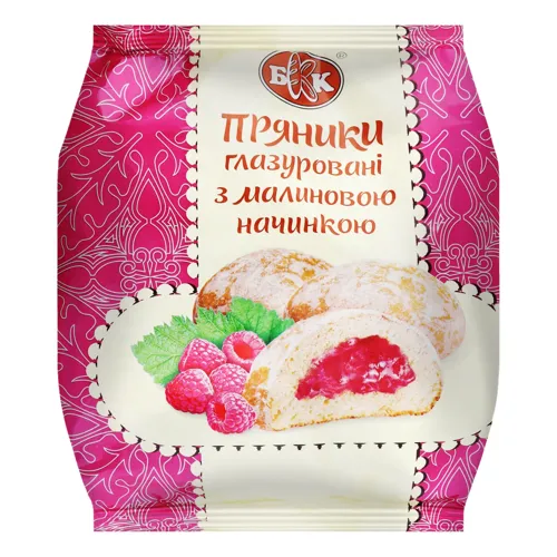 Пряники глазуровані з малиновою начинкою БКК м/у 190г