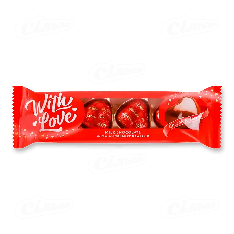 Цукерки Любімов With Love з горіх пралін у молочному шоколаді, 34г