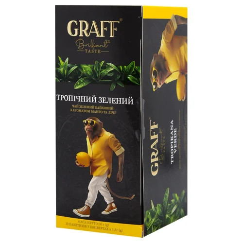 Чай зелений Graff Tropicana Verde манго-лічі 20шт*1,5г