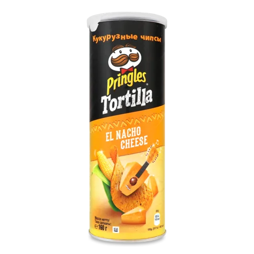 Чіпси Кукурудзяні Tortilla Pringles, Вищого Ґатунку, Картонна Упаковка, 160г