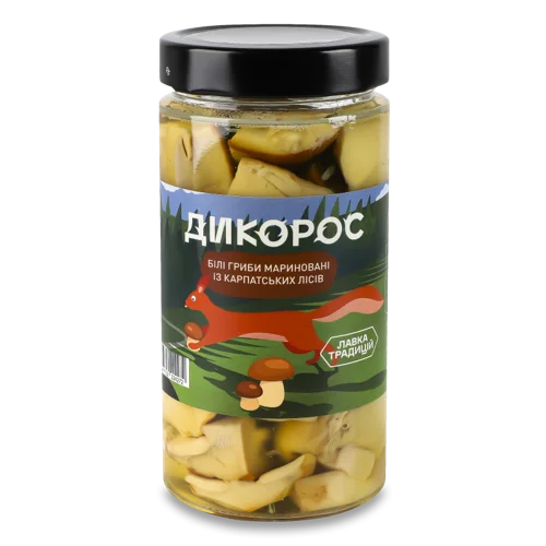 Мариновані Гриби Білі Вищого Ґатунку, Дикорос, С/Б 465г