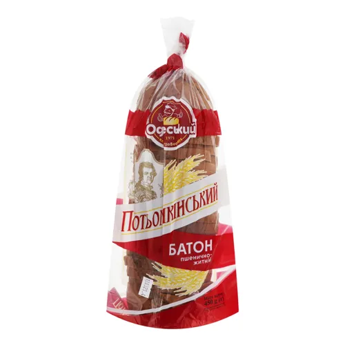 Батон нарізний Потьомкінський Одеський хлібозавод №4 м/у 450г